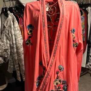 Medium   hand embroidered Paparazzi cardigan in pink NWT